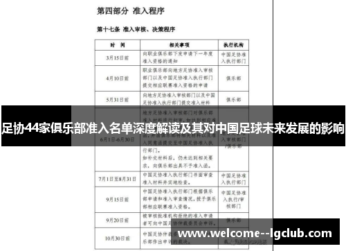 足协44家俱乐部准入名单深度解读及其对中国足球未来发展的影响